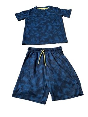 Joe Fresh Boys Navy Blue Athletic Tee & Shorts Set Size 7-8